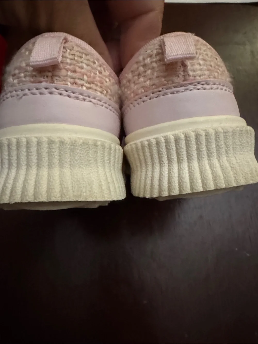 Carter's Pastel Pink Knit Lace-Up Toddler Sneakers size 5